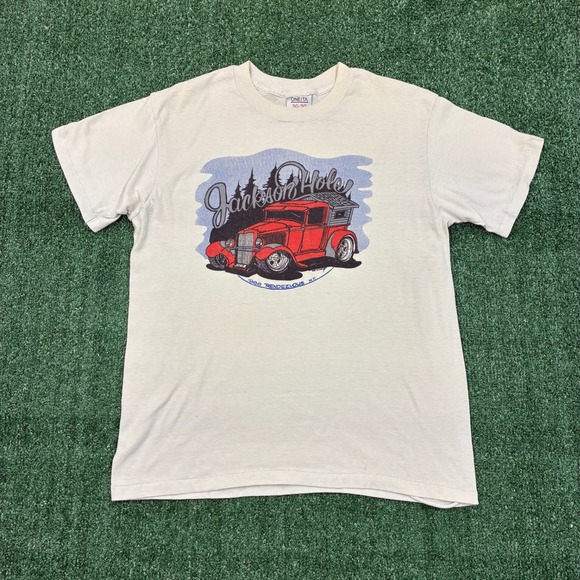 Oneita Other - Vintage 80s Jackson Hole Hot Rod Graphic T-shirt